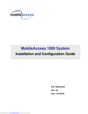 MobileAccess 1000 System Installation And Configuration Manual