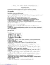 Technoline WS9252 User Instruction