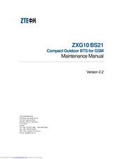 Zte ZXG10 BS21 Maintenance Manual