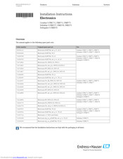 Endress+Hauser Deltabar S PMD75 Installation Instructions Manual