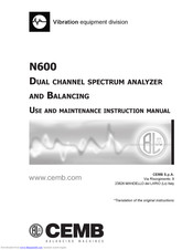 CEMB N600 Use And Maintenance Instruction Manual