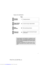 Toyota PRIUS PHV 2013 Quick Manual