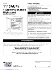 Whittier Wood 1113AUFa Assembly Instructions Manual