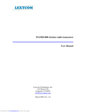 Lexycom Technologies TIAMIS-800 User Manual