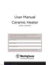 Westinghouse WHD0903 User Manual