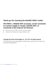 Huawei HW01 Manual
