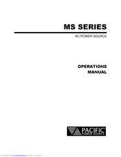 Pacific Power Source MS SERIES Operation Manual