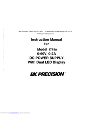 BK Precision 1715A Instruction Manual