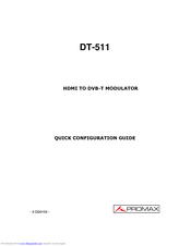 Promax DT-511 Quick Configuration Manual