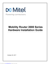 Mitel 2000 Series Hardware Installation Manual