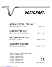 VOLTCRAFT PSW 1000 Operating Instructions Manual