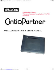 Wacom CintiqPartner Installation Manual & User Manual