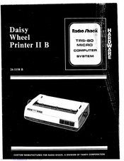 Radio Shack Daisy Wheel Printer II B Hardware Manual