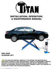 Titan Lifts MRL-6000 Installation, Operation & Maintenance Manual