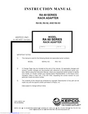 KEPCO RA 60 Instruction Manual