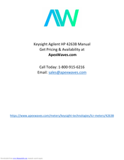 Agilent Technologies 4263B Operation Manual