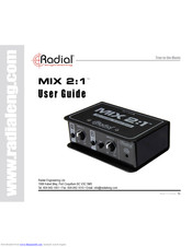 Radial Engineering MIX 2:1 User Manual