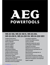 AEG Powertools WS 22-180 Original Instructions Manual