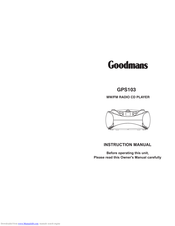 Goodmans GPS103 Instruction Manual