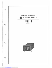Standard CV110 Operating Instructions Manual