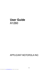 Motorola A1260 User Manual