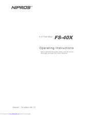 NIPROS FS-40X Operating Instructions Manual