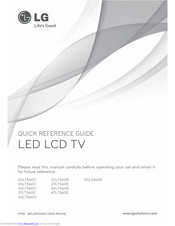 LG 37LT560E-UA Quick Reference Manual