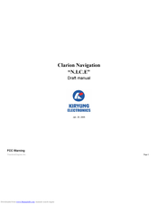 Clarion N.I.C.E. Operation Manual