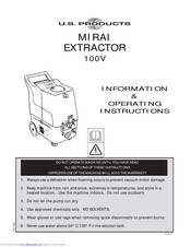 U.s. Products MIRAI Operating Instructions Manual
