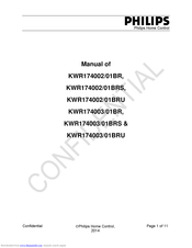Philips KWR174003/01BRU Manual