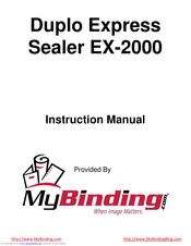 MyBinding EX-2000 Instruction Manual