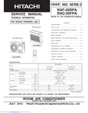 Hitachi RAC-50FPA Service Manual