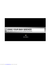 Keurig B80V Owner's Manual