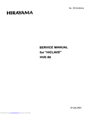 Hirayama Hiclave HVE-50 Service Manual