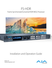 AJA FS-HDR Installation And Operation Manual