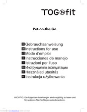Togfit Pet-on-the-Go Instructions For Use Manual
