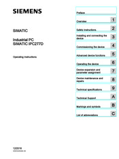 Siemens INOX PRO SIMATIC IPC277D Operating Instructions Manual