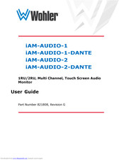 Wohler iAM-AUDIO-1-DANTE User Manual