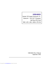 Aaeon HSB-660S/I Manual
