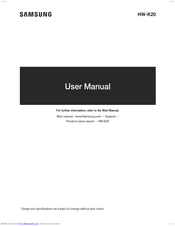 Samsung HW-K20 User Manual