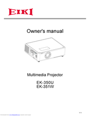 Eiki EK-351W Owner's Manual