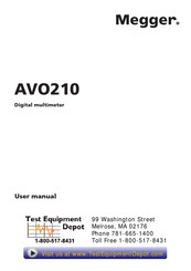 Megger AVO210 User Manual