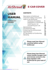 AirShroud E-CAR COVER User Manual