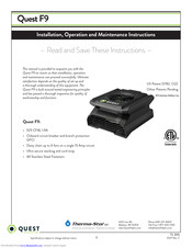 Quest Engineering F9 Installation, Operation And Maintenance Instructions