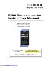 Hitachi X200-005SFE Instruction Manuals