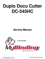 MyBinding DC-545HC Service Manual