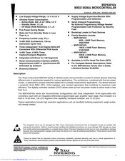 Texas Instruments MSP430F42 series Instruction Manual