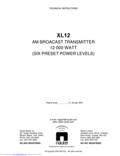 Nautel XL12 Technical Instructions