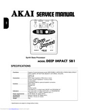 Akai Deep Impact SB1 Service Manual