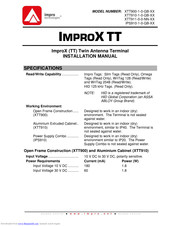 impro XTT911-0-0-NN series Installation Manual